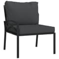 Miniatyrbillede 3 af 9: vidaXL havestole 2 stk. med grå hynder 62x75x79 cm stål