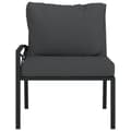Miniatyrbillede 4 af 9: vidaXL havestole 2 stk. med grå hynder 62x75x79 cm stål