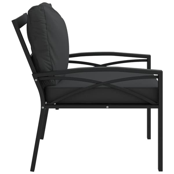 vidaXL Trädgårdsstol med grå dynor 68x76x79 cm stål