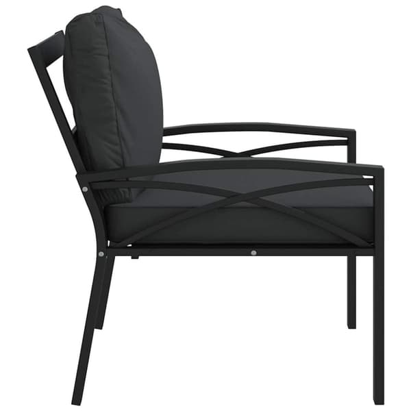 vidaXL Trädgårdsstol med grå dynor 68x76x79 cm stål