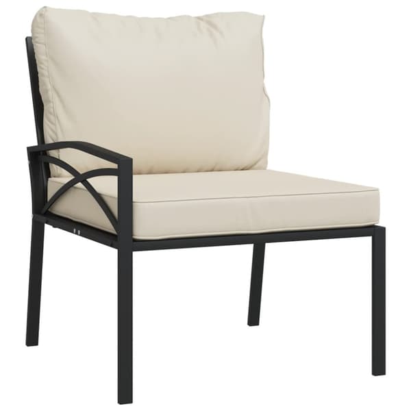 vidaXL havestole 2 stk. med sandfarvede hynder 62x75x79 cm stål