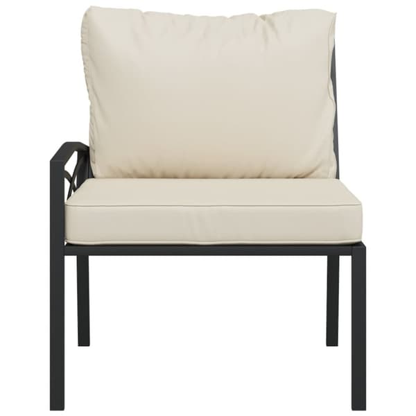 vidaXL havestole 2 stk. med sandfarvede hynder 62x75x79 cm stål