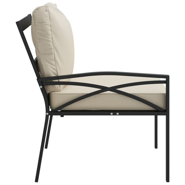 vidaXL havestole 2 stk. med sandfarvede hynder 62x75x79 cm stål