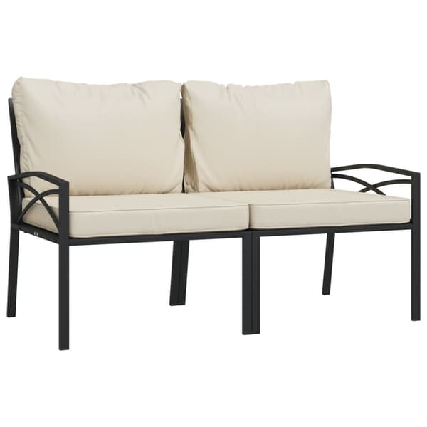 vidaXL havestole 2 stk. med sandfarvede hynder 62x75x79 cm stål
