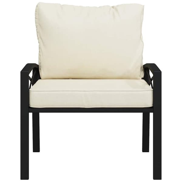 vidaXL Trädgårdsstolar med sandfärgade dynor 2 st 68x76x79 cm stål