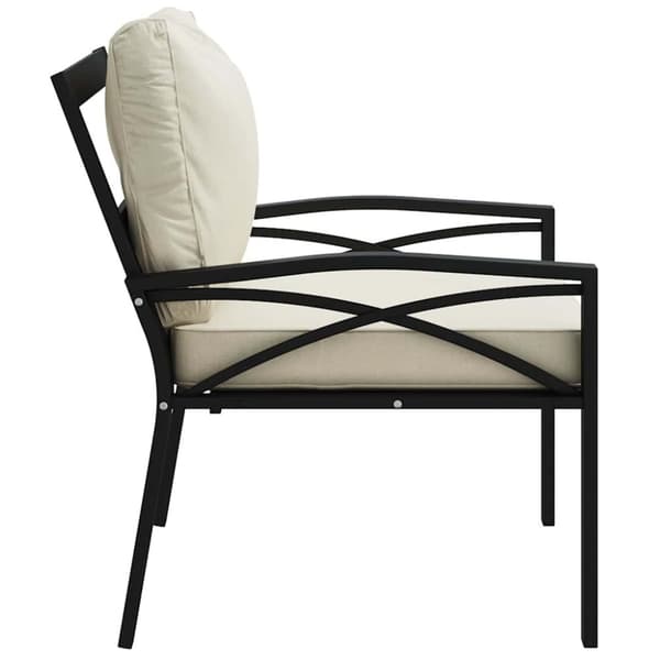 vidaXL Trädgårdsstolar med sandfärgade dynor 2 st 68x76x79 cm stål