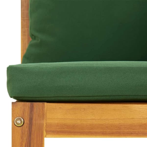 vidaXL hjørnemoduler til havesofa 2 stk. med grønne hynder akacietræ