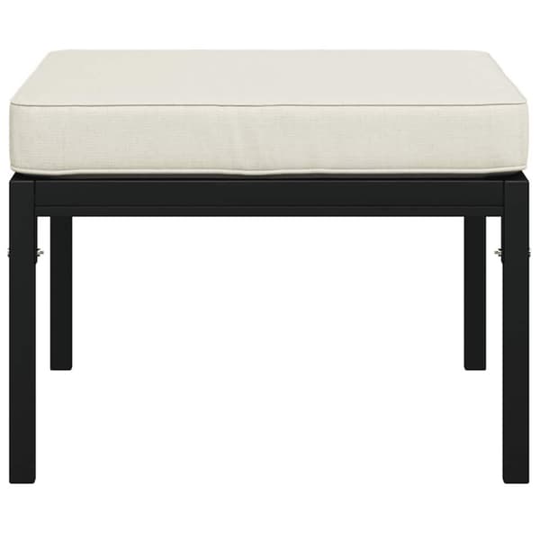 vidaXL Trädgårdspallar med sandfärgade dynor 2 st 60x60x35 cm stål