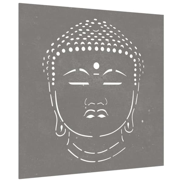vidaXL Veggdekorasjon til hage 55x55 cm cortenstål Buddha-design