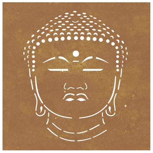 vidaXL Veggdekorasjon til hage 55x55 cm cortenstål Buddha-design