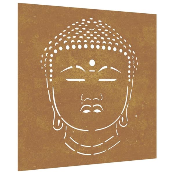 vidaXL Veggdekorasjon til hage 55x55 cm cortenstål Buddha-design