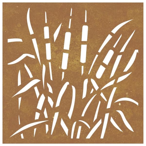 vidaXL Puutarhaseinäkoriste 55x55 cm corten teräs ruohokuvio