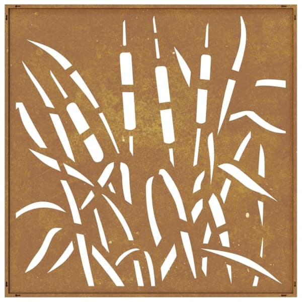 vidaXL Puutarhaseinäkoriste 55x55 cm corten teräs ruohokuvio