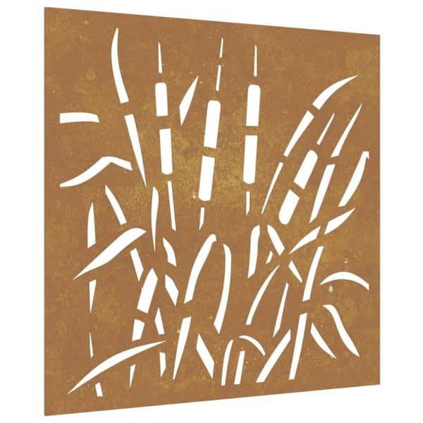 vidaXL Veggdekorasjon til hage 55x55 cm cortenstål grassdesign