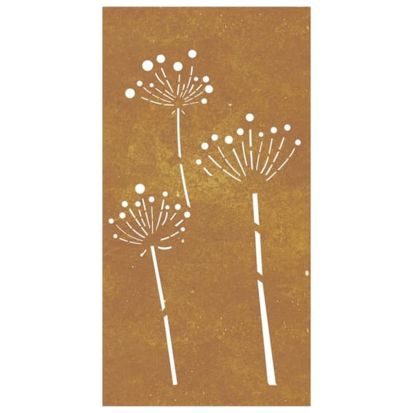 vidaXL Veggdekorasjon til hage 105x55 cm cortenstål blomsterdesign