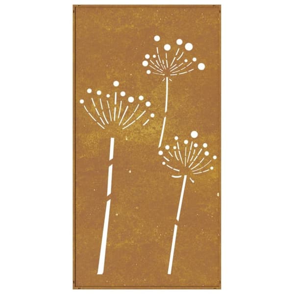 vidaXL Veggdekorasjon til hage 105x55 cm cortenstål blomsterdesign