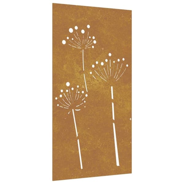 vidaXL Veggdekorasjon til hage 105x55 cm cortenstål blomsterdesign