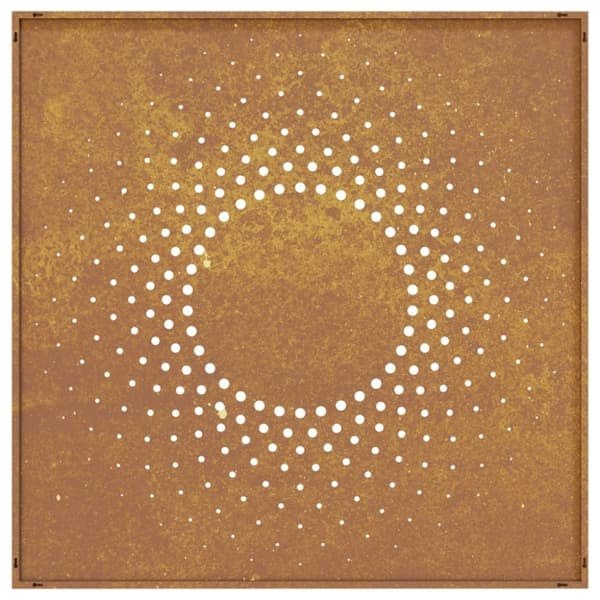 vidaXL Puutarhaseinäkoriste 55x55 cm corten teräs aurinkokuvio