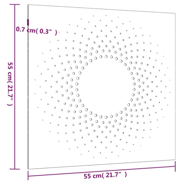 vidaXL Väggdekoration 55x55 cm rosttrögt stål soldesign