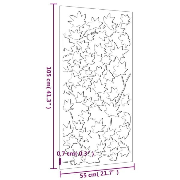 vidaXL Veggdekorasjon til hage 105x55 cm cortenstål lønnebladdesign