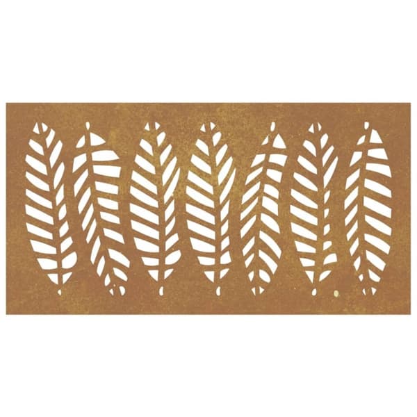 vidaXL Puutarhaseinäkoriste 105x55 cm corten teräs lehtikuvio