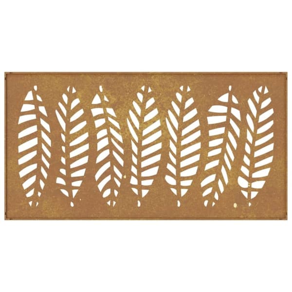 vidaXL Puutarhaseinäkoriste 105x55 cm corten teräs lehtikuvio