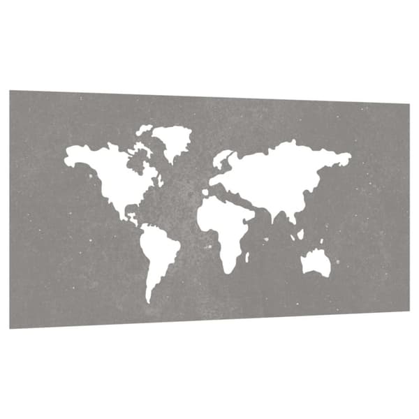 vidaXL udendørs vægdekoration 105x55 cm verdenskortdesign cortenstål