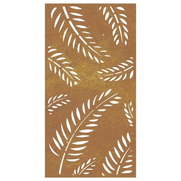 vidaXL Puutarhaseinäkoriste 105x55 cm corten teräs lehtikuvio