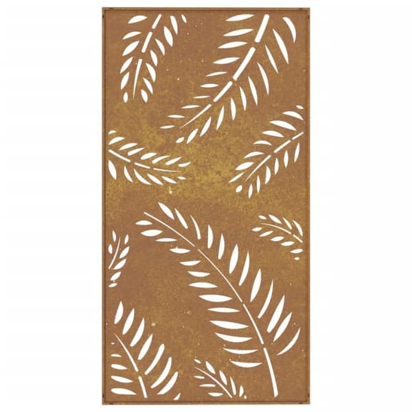 vidaXL Puutarhaseinäkoriste 105x55 cm corten teräs lehtikuvio