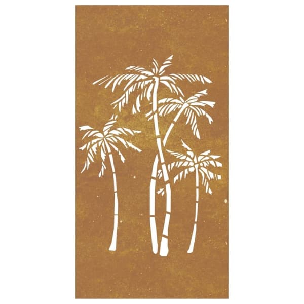 vidaXL Väggdekoration 105x55 cm rosttrögt stål palmdesign