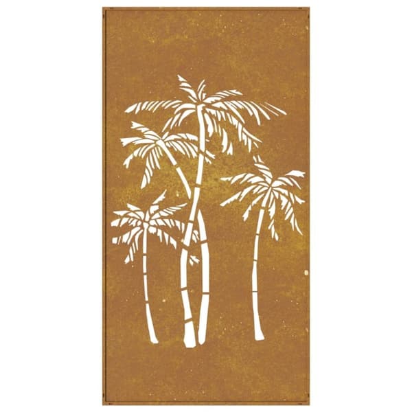 vidaXL Väggdekoration 105x55 cm rosttrögt stål palmdesign