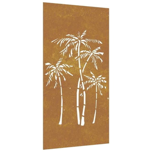 vidaXL Väggdekoration 105x55 cm rosttrögt stål palmdesign