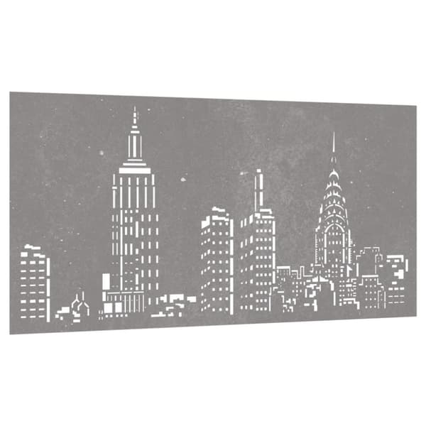 vidaXL udendørs vægdekoration 105x55 cm skyline-design cortenstål