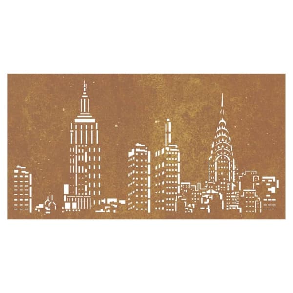 vidaXL udendørs vægdekoration 105x55 cm skyline-design cortenstål