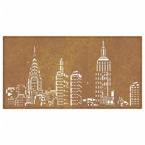 vidaXL udendørs vægdekoration 105x55 cm skyline-design cortenstål