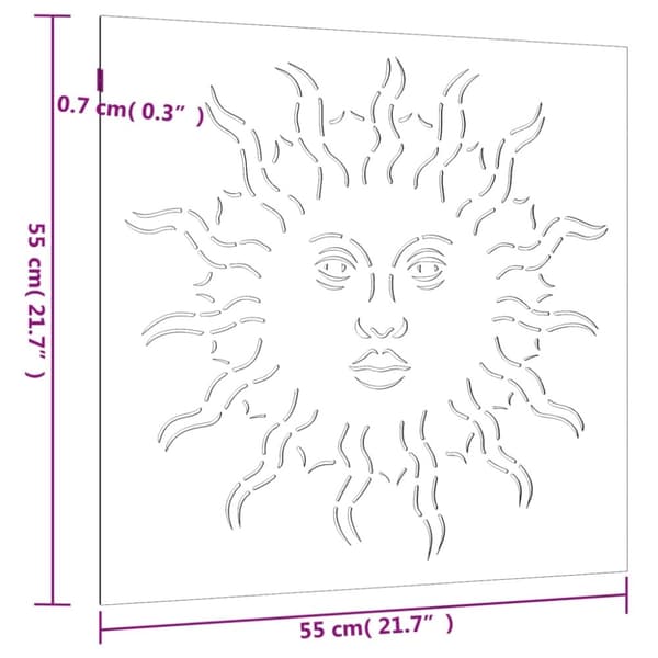 vidaXL udendørs vægdekoration 55x55 cm soldesign cortenstål