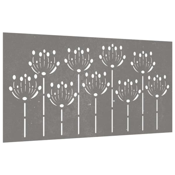 vidaXL Veggdekorasjon til hage 105x55 cm cortenstål blomsterdesign