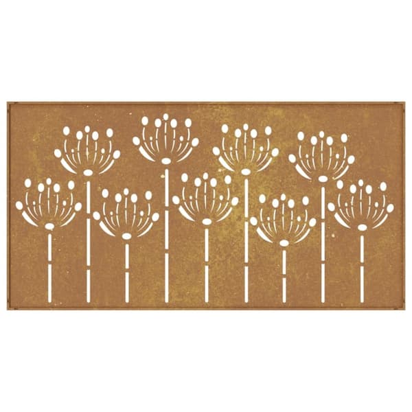 vidaXL Veggdekorasjon til hage 105x55 cm cortenstål blomsterdesign