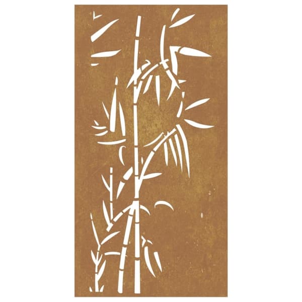 vidaXL Puutarhaseinäkoriste 105x55 cm corten teräs bambukuvio