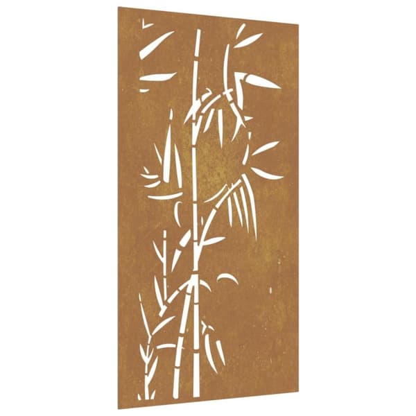 vidaXL Puutarhaseinäkoriste 105x55 cm corten teräs bambukuvio