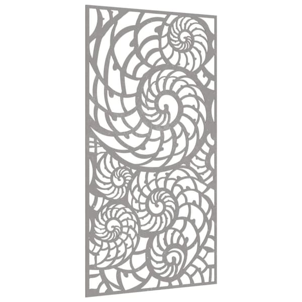 vidaXL Puutarhaseinäkoriste 105x55 cm corten teräs simpukkakuvio