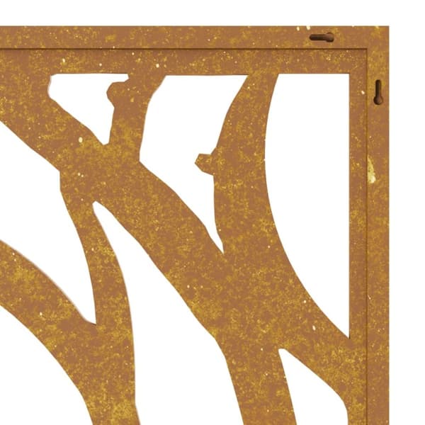 vidaXL Puutarhaseinäkoriste 105x55 cm corten teräs simpukkakuvio