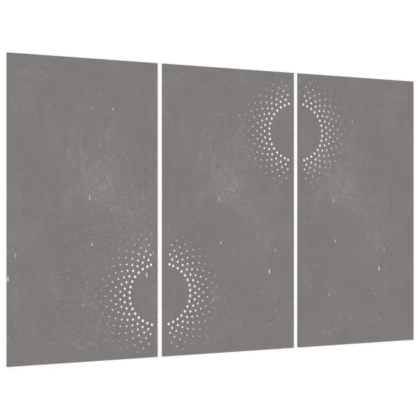 vidaXL udendørs vægdekoration 3 dele 105x55 cm soldesign cortenstål