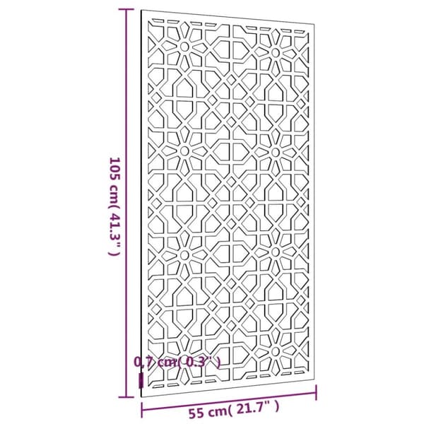 vidaXL Veggdekorasjon til hage 105x55 cm cortenstål maurisk design