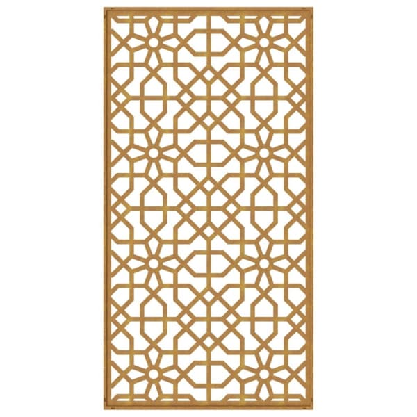 vidaXL Puutarhaseinäkoriste 105x55 cm corten teräs Maurikuvio