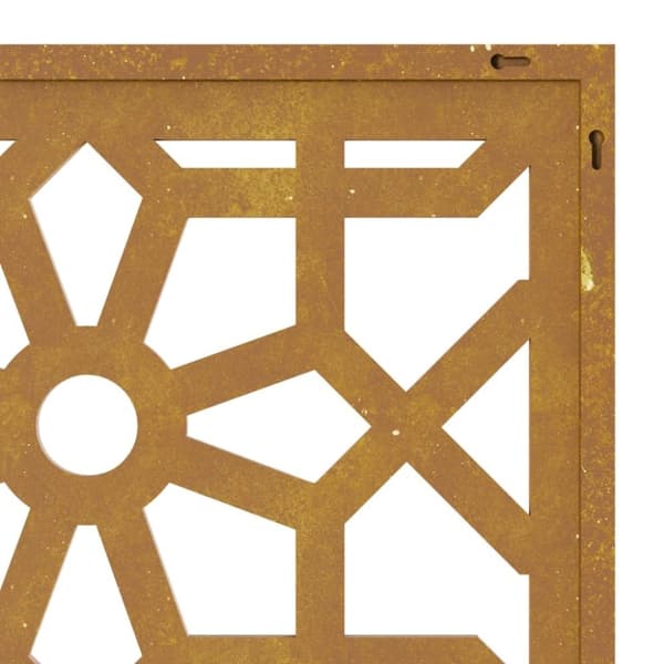 vidaXL Puutarhaseinäkoriste 105x55 cm corten teräs Maurikuvio