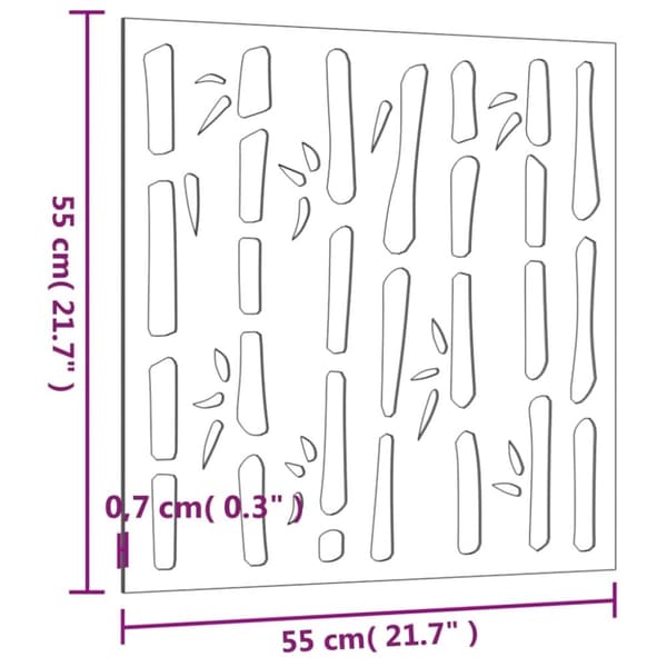vidaXL Veggdekorasjon til hage 55x55 cm cortenstål bambusdesign