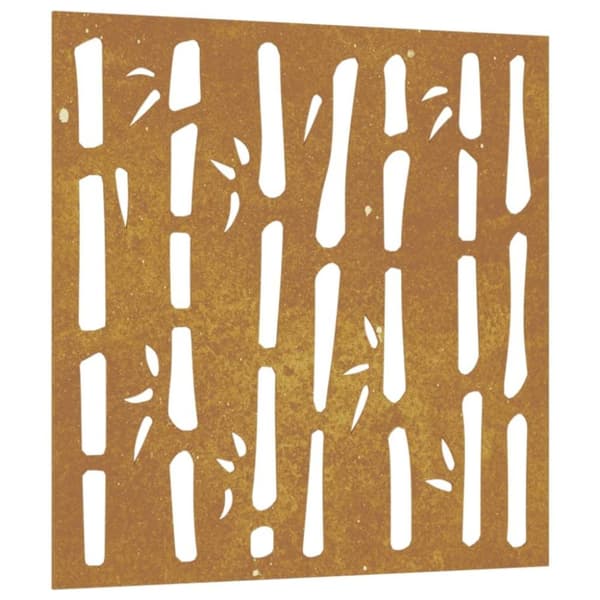 vidaXL udendørs vægdekoration 55x55 cm bambusdesign cortenstål