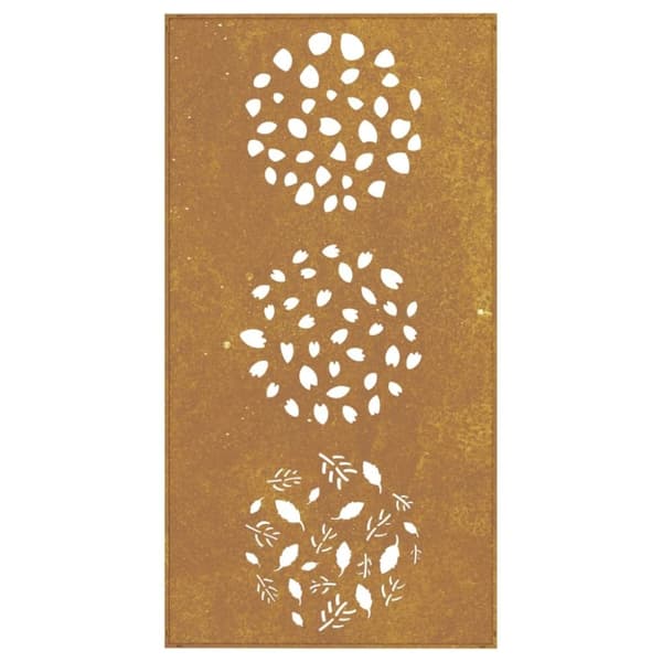 vidaXL Puutarhaseinäkoriste 105x55 cm corten teräs lehtikuvio