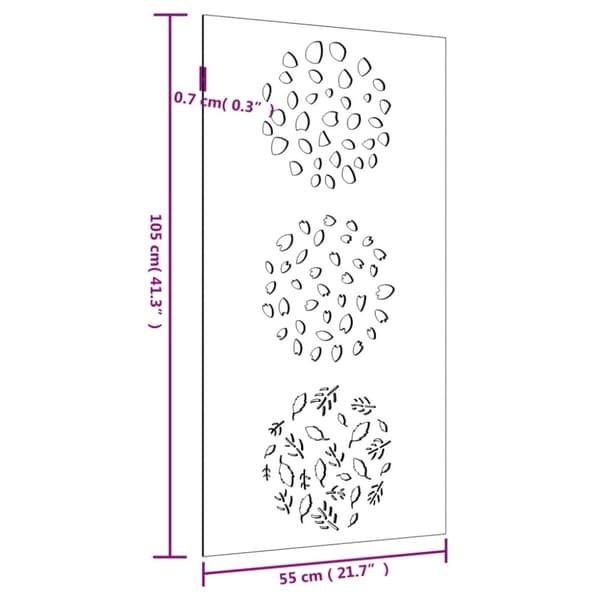 vidaXL Veggdekorasjon til hage 105x55 cm cortenstål bladdesign